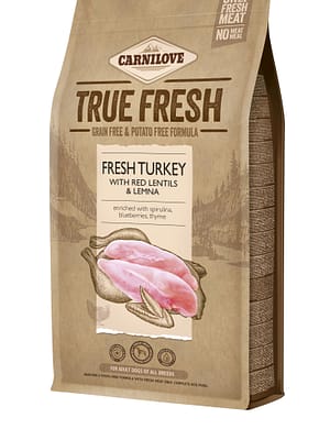 8595602545957.jpg 1,4 kg. Carnilove True Fresh teravilja-ja kartulivaba täissööt täiskasvanud koertele kalkunilihaga