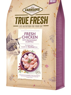 8595602561490.jpg 4,8 kg. Carnilove True Fresh teravilja-ja kartulivaba täissööt täiskasvanud kassidele kanalihaga