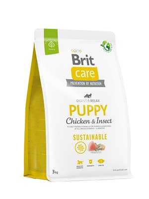 8595602558636.jpg 3 kg. Brit Care Sustainable Puppy gluteenivaba täissööt kutsikatele putukavalgu ja kanalihaga