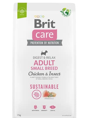 8595602558650.jpg 7 kg. Brit Care Sustainable täissööt väikest kasvu täiskasvanud koertele putukavalgu ja kanalihaga