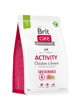 8595602559237.jpg 3 kg. Brit Care Sustainable Activity täissööt aktiivsetele täiskasvanud koertele putukavalgu ja kanalihaga