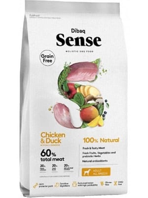dibaq sense kana ja part 12 kg. Dibaq Sense teraviljavaba täissööt igas suuruses täiskasvanud koertele pardi-ja kanalihaga