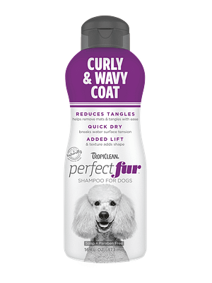 lokkis karv TropiClean looduslik seebivaba šampoon lokkis ja mahulise karvaga koertele 473 ml.