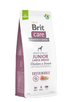 8595602558711.jpg 12 kg. Brit Care Sustainable Junior Large Breed gluteenivaba täissööt suurt kasvu juuniorkoertele putukavalgu ja kanalihaga
