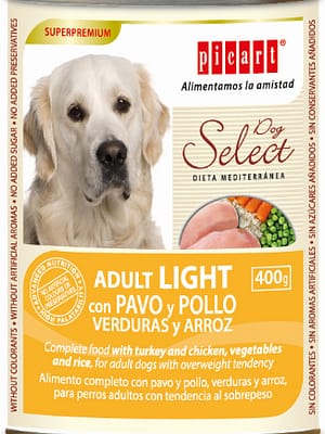 8436011151974.jpg 400 gr. Select konservsööt kaaluprobleemidega täiskasvanud koertele kana-ja kalkuniliha ning riisiga