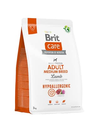 8595602559022.jpg 3 kg. Brit Care Hypoallergenic täissööt keskmist kasvu täiskasvanud koertele lambaliha & riisiga