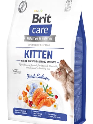 8595602565047.jpg 2 kg. Brit Care teraviljavaba täissööt kassipoegadele ja tiinetele/imetavatele kassidele lõhega