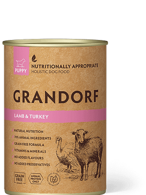 Grandorf puppy 400 gr. Grandorf teraviljavaba konservsööt kutsikatele lamba-ja kalkunilihast
