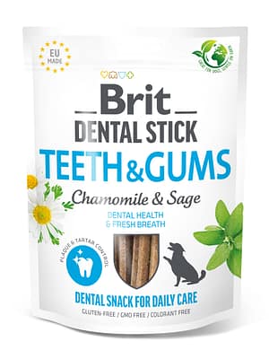 8595602564354.jpg Brit Dental Stick teeth & gums taimsed närimispulgad koertele hammaste puhastamiseks, pakendis 7 tk., 251 gr.