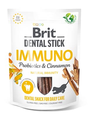 8595602564378.jpg Brit Dental Stick Immuno taimsed immuunsust toetavad närimispulgad koertele, pakendis 7 tk., 251 gr.