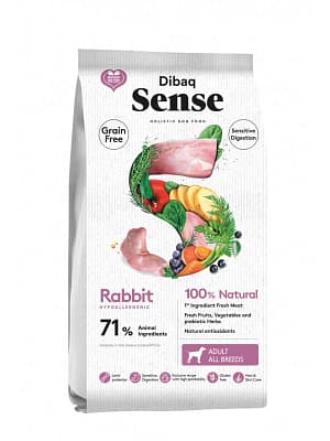 dsense-gf-dog-rabbit-2-kg 2 kg. Dibaq Sense teraviljavaba täissööt täiskasvanud koertele küülikulihaga