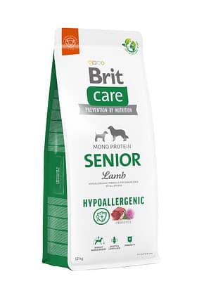 8595602566181.jpg 12 kg. Brit Care Hypoallergenic Senior täissööt seeniorkoertele lambaliha & riisiga