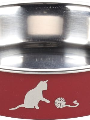 5400585150704.jpg Flamingo libisemisvastase põhjaga punane kauss kassile ø 11cm. mahuga 160 ml.