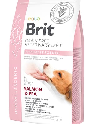 8595602528042.jpg 2 kg. Brit Veterinary Hypoallergenic teraviljavaba erisööt dermatoloogiliste ja seedetrakti probleemidega koertele lõhega