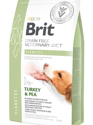8595602528103.jpg 2 kg. Brit Veterinary Diabetes teraviljavaba erisööt koertele melliitdiabeedi ravi toetuseks kalkunilihaga