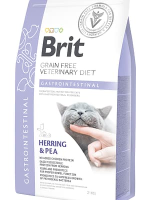 8595602528424.jpg 2 kg. Brit Veterinary Gastrointestinal teraviljavaba erisööt seedetrakti häiretega kassidele heeringaga