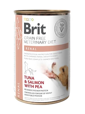 8595602535958.jpg 400 gr. Brit Veterinary Renal teraviljavaba konservsööt neerutalitluse häiretega ja kroonilise neerupuudulikkusega koertele kalaga