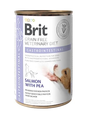 8595602536153.jpg 400 gr. Brit Veterinary Gastrointestinal teraviljavaba konservsööt seedetrakti häiretega koertele lõhega