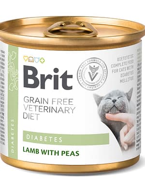 8595602549832.jpg 200 gr. Brit Veterinary Diabetes teraviljavaba konservsööt melliitdiabeedi ravi toetuseks kassidele lambalihaga