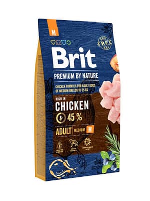8595602526369.jpg 8 kg. Brit Premium Adult M täissööt keskmist kasvu täiskasvanud koertele kanalihaga