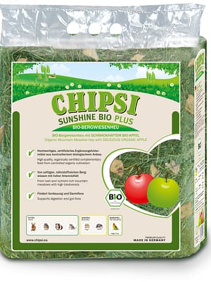 4002973297490.jpg 600 gr. Chipsi Sunshine Bio Nature niiduhein õuntega närilistele ja väikeloomadele