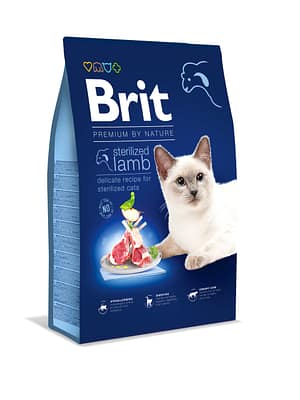 8595602553242.jpg 8 kg. Brit Premium täissööt steriliseeritud/kastreeritud tundliku seedimisega kassidele lambalihaga