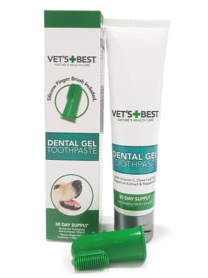 Vets-Best-Dental-Gel-Toothpaste Vets`s Best piparmündimaitseline hambapuhastusgeel koertele+ silikoonist pehme näpuhari