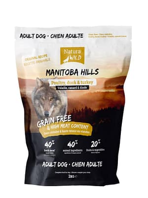natura-wild-manitoba-hills-2kg 2 kg. Natura Wild Manitoba Hills teraviljavaba täissööt täiskasvanud koertele kana-, pardi- ja kalkunilihaga