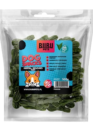 5905910452411.jpg Bubu Pets näritavad hambapuhastusharjad väikest kasvu koertele piparmündiga 500 gr.