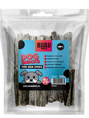 5905910452985.jpg Bubu Pets naturaalne koeramaius- kalanahast närimispulgad 500 gr.