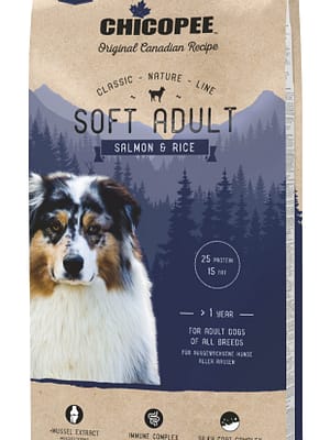 4015598015332.jpg 15 kg. Chicopee CNL Soft Adult nisuvaba poolpehme täissööt täiskasvanud koertele lõhe & riisiga