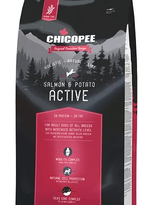 4015598015554.jpg 2 kg. Chicopee HNL Active teraviljavaba täissööt aktiivsetele/töötavatele täiskasvanud koertele lõhe & kartuliga