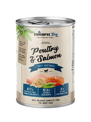 4015598018982.jpg 400 gr. Chicopee Pure konservsööt täiskasvanud koertele linnuliha & lõhega