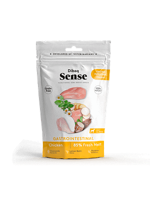 Dibaq Sense Dog Snack Gastrointestinal Chicken 100gr Dibaq Sense Snack Gastrointestinal teraviljavaba maius koertele kanalihaga 100 gr.