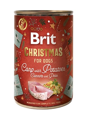 8595602554744.jpg 400 gr. Brit Care Mono Protein Christmas gluteenivaba konservsööt  koertele karpkala & porgandiga
