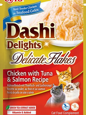 EU895 40 gr. Inaba Dashi Delights Delicate Flakes kanaliha, tuunikala ja lõhega konservsööt kassidele