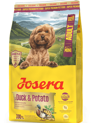 4032Mini_Adult_withDuckPotato 10 kg. Josera Mini Duck & Potato teraviljavaba täissööt pardiliha & kartuliga väikest kasvu täiskasvanud koertele
