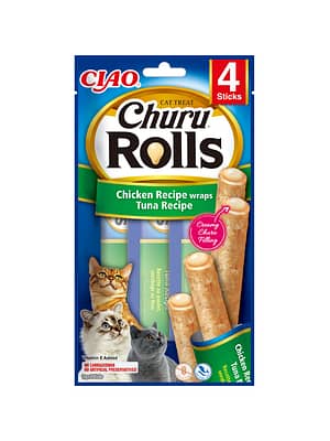 8859387700766.jpg Churu Rolls kassimaius kana ja tuunikalaga 4 x 10 gr.