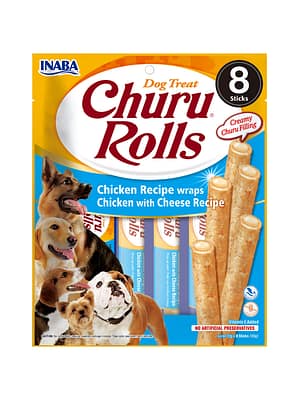 8859387701381.jpg Churu Rolls teraviljavaba koeramaius kana ja juustuga 8 x12 gr.