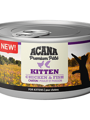 ACANA-Premium-Pate-Wet-Cat-Food-Kitten-Front-85g 85 gr. Acana Cat Kitten teraviljavaba pasteet kana & kalaga kassipoegadele