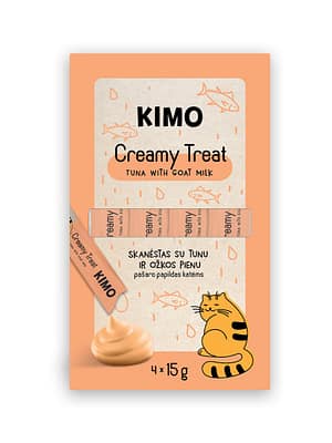 4779032180276.jpg Kimo Tuna with Goat Milk tuunikala ja kitsepiimaga maius kassidele 4 x 15 gr.