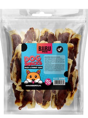 5905309282889.jpg Bubu Pets koeramaius küülikukõrvad pardilihaga 500 gr.