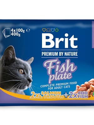 8595602506248.jpg Brit Premium Fish Plate multipakk einekotikesed kastmes täiskasvanud kassidele 4 x 100 gr.