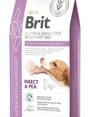 8595602559572.jpg 12 kg. Brit Veterinary Diet Ultra-Hypoallergenic teraviljavaba erisööt toiduallergilistele koertele putukavalguga