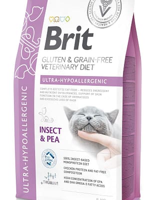 8595602559732.jpg 5 kg. Brit Veterinary Diet Ultra-Hypoallergenic teraviljavaba erisööt putukavalguga allergilistele kassidele