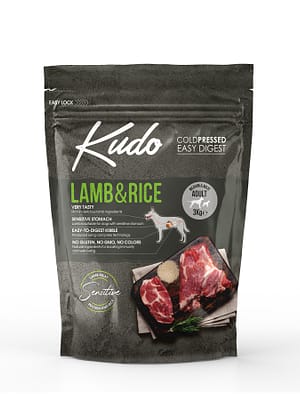 8606109019367.jpg 3 kg. Kudo Lamb & Rice külmpressitud täissööt keskmist ja suurt kasvu täiskasvanud koertele lambaliha ja riisiga
