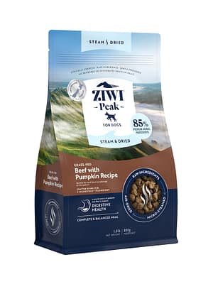 9421038210000.jpg 800 gr. Ziwi Peak Steam & Dried Beef täissööt igas vanuses koertele veiseliha ja kõrvitsaga