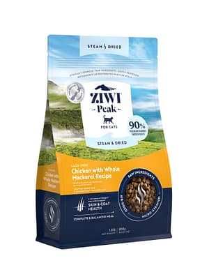 9421038210062.jpg 800 gr. Ziwi Peak Steam & Dried Chicken täissööt igas vanuses kassidele kanaliha ja makrelliga