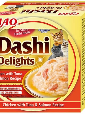 4262365730602.jpg 70 gr. Inaba Dashi Delights Chicken with Tuna & Salmon teraviljavaba konservsööt kassile kana, tuunikala & lõhega