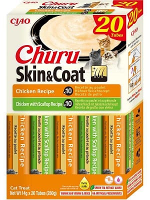 4262365731371.jpg Churu Skin & Coat Varieties multipakk naturaalsete ja teraviljavabade kassimaiustega 20 x 14 gr.